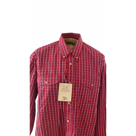 Roper Western Shirt Men’s L Red  Blue Plaid Lightweight Button Down Rodeo NWTS - Picture 2 of 12